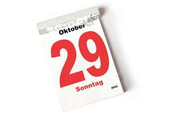  29 Oktober 2023