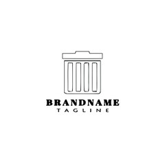 waste basket logo cartoon template icon design isolated vector illustration