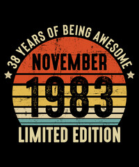 Obraz premium November 1983 - 38th Birthday Gifts