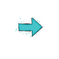 light cyan right arrow symbol (colored)	