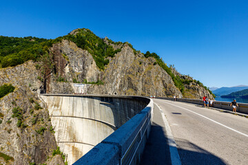 The barajul vidraru hydroelectric dam in the carpathian of Romania