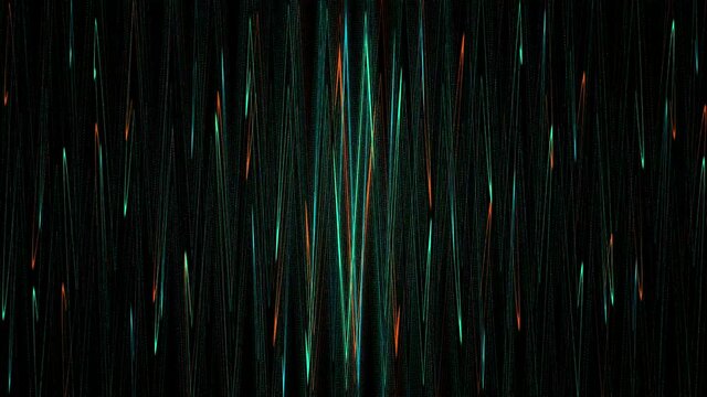 Motley abstract angular animation of straight lines moving in zigzags
