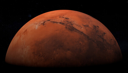 Planet Mars. Space exploration. Elements of this image furnished by NASA.