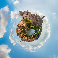 Abstraction of the banks of the Tarn in Albi in autumn, in Occitanie, France © FredP