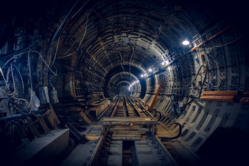 Underground transport tunnel, subway tunnel, St. Petersburg