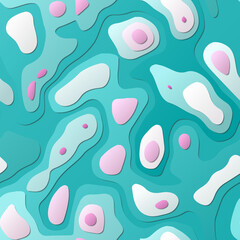 Colorful abstract layers in a papercut style background with vibrant 3D topography shapes. An artistic vector illustration suitable for banners, posters, brochures, templates, and flyers.