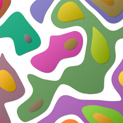 Colorful abstract layers in a papercut style background. Features vibrant 3D topography shapes. An attractive vector illustration suitable for banners, posters, brochures, templates, and flyers.