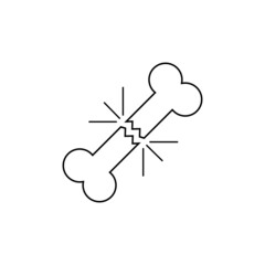 Broken bone icon. Vector clipart and drawing. Editable isolated illustration on white background. 