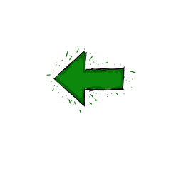 dark green left arrow symbol (colored)	