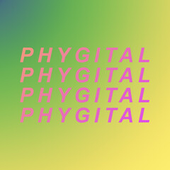 Phygital vector in green and yellow