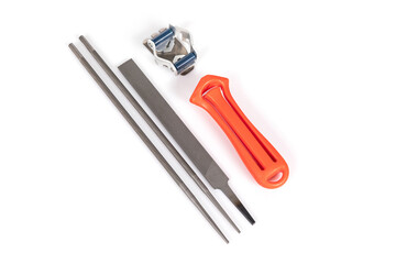 a set of files for chainsaws on a white background