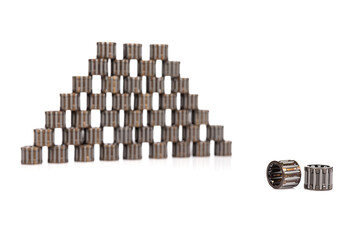 pyramid of bearings on a white background