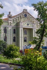 Fototapeta na wymiar DROHOBYCH, UKRAINE - August, 2021: The Choral Synagogue in Drohobych, Lviv Oblast in Ukraine, is the most impressive of the Jewish structures in the town.
