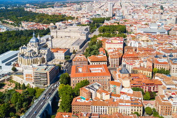 Fototapeta na wymiar Madrid aerial panoramic view in Spain