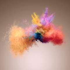 Amazing explosion of powder