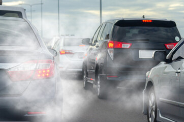 Fototapeta na wymiar Car exhaust smoke
