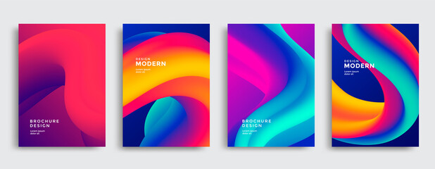 Futuristic background with gradient shapes. Abstract posters for social media and websites. Vector - obrazy, fototapety, plakaty
