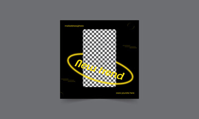 Fashion social media banner template geometric shape social media post design social attractive abstract elements post background space for web banner Usable for social media, website, flyers, banners