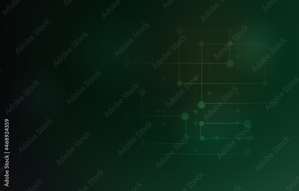 Fototapete dark digital network connection technology abstract vector background