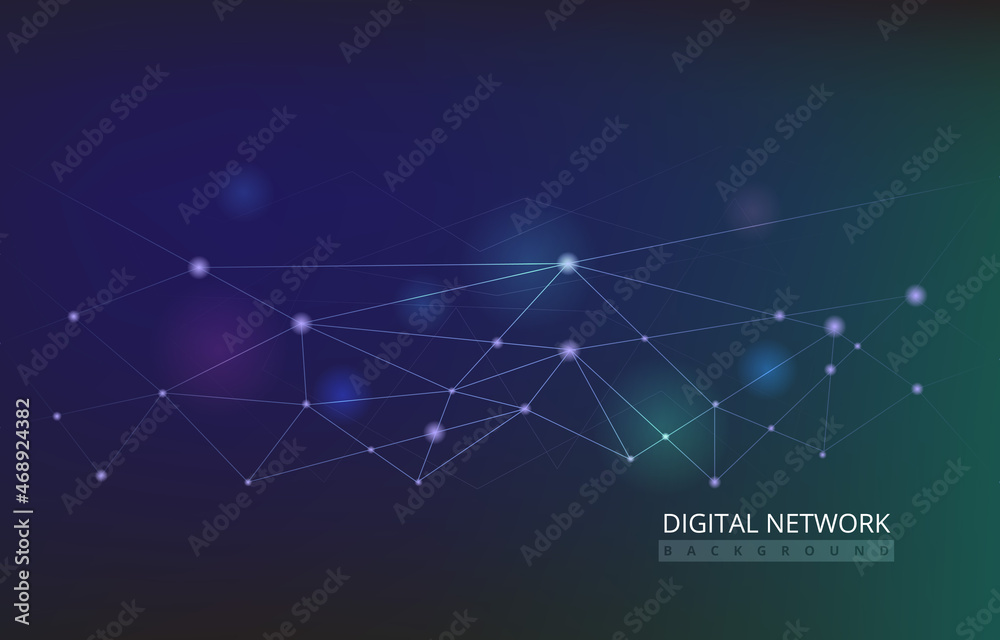 Poster digital network connection internet technology abstract vector background