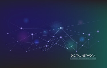 Digital Network Connection Internet Technology Abstract Vector Background