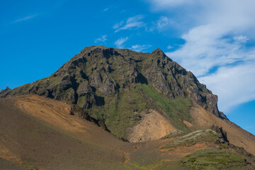 Beautiful rock formations of Thakgil canyon in Iceland