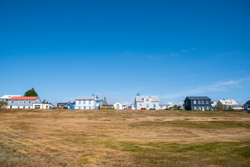 Fototapeta na wymiar Village of Hrisey in Eyjafjordur in Iceland