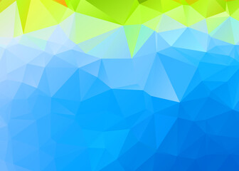 Low poly abstract blue background consisting of triangles. Vector art.