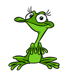 Little green frog surprise illustration cartoon