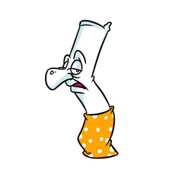 Sadness cigarette smoking character illustration cartoon