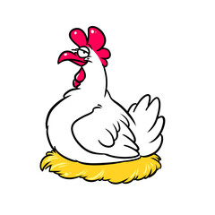 Chicken mother hen character bird illustration cartoon