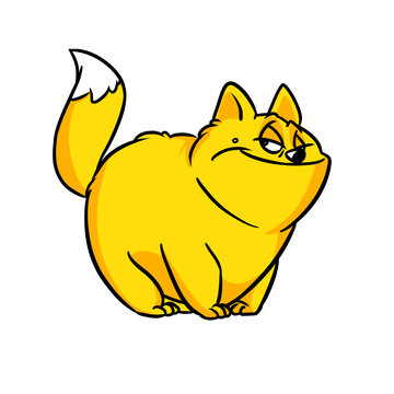 Kind fat cat character animal illustration cartoon