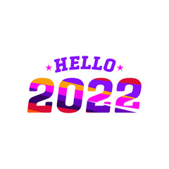 New Year 2022, Happy New Year 2022, Typography 2022 colorful Text. Happy New Year 2022 Typography.