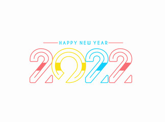 Happy New Year 2022 Text Typography Design Patter, Vector illustration.