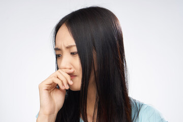 woman asian appearance posing fashion studio model