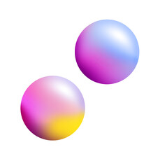 double gradient balls illustration in trendy color. the colorful spheres on a white background for banner, template, web element, etc. creative element in contemporary style.