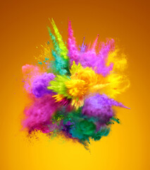 Fototapeta na wymiar Bright colorful explosion of powder