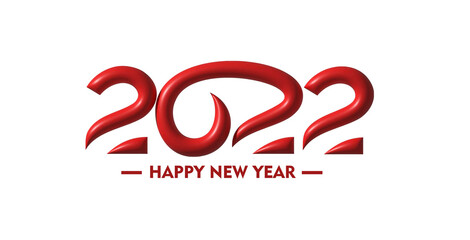 3D Effect Happy New Year 2022 Text Typography Design Patter, Vector illustration.