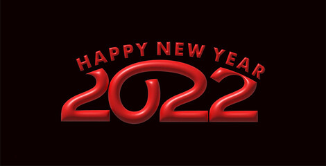 3D Effect Happy New Year 2022 Text Typography Design Patter, Vector illustration.