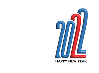 Fototapeta na wymiar 3D Effect Happy New Year 2022 Text Typography Design Patter, Vector illustration.