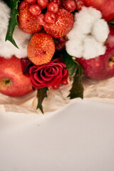 bouquet with red fruits cinnamon decoration gift organic