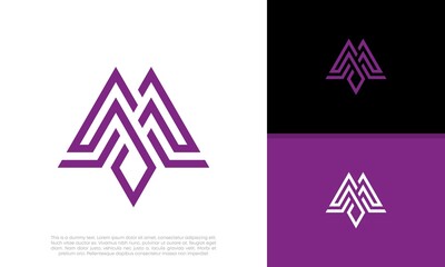 Initial M logo design. Innovative high tech logo template.