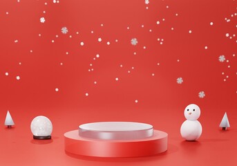 Christmas podium for product presentation and advertisement