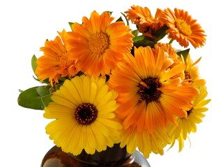 yellow and orange flower of marigold plant