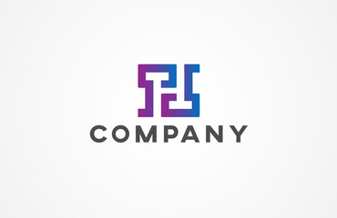 Letter H Monogram Logo,  letter H with modern and simple style, Flat design logo template, vector illustration