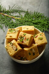 Delicious Indian sweet desserts - snack food.  soan papdi.