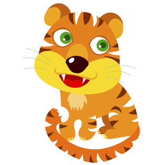 Tiger in cartoon style. 
