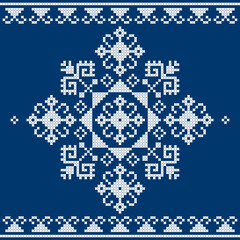 Zmijanje folk art embroidery style vector design  - traditional cross stitch from Bosnia and Herzegovina called Zmijanski vez
