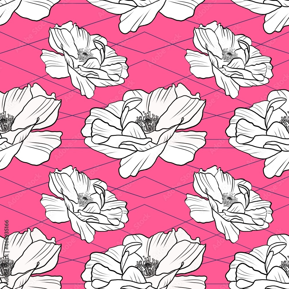 Wall mural seamless floral pattern