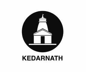 lord Kedarnath (shiva) temple icon with name. Its a holy place in hidu religion.
